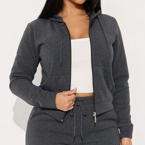 NWT Zip-Up Snug Hoodie - Charcoal - Size Medium